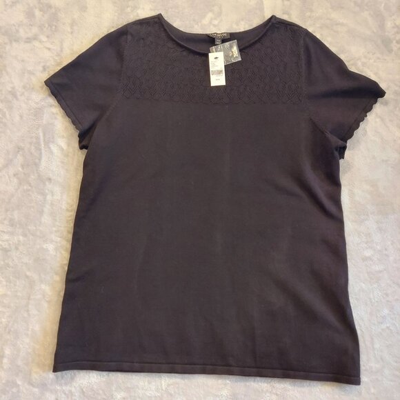 New With Tags Lane Bryant Black Size 14/16 Knit Top Sweater stretch career date - Picture 11 of 12